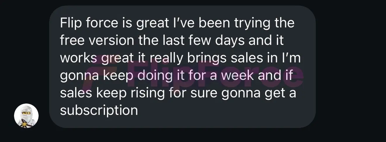 FlipForce seller testimonial